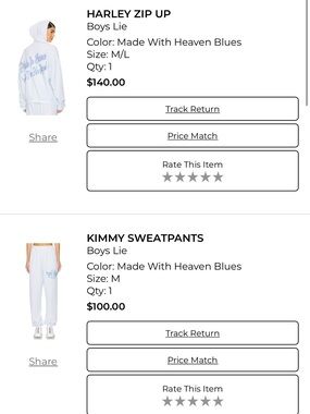 Set Boys Lie Kimmy Sweatpants in Made With Heaven Blues + zip hoodie